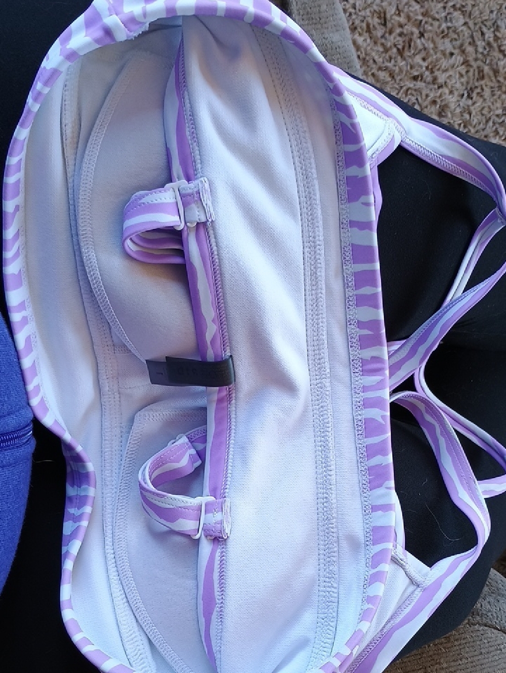 Torrid Purple Zebra Print Strappy Swim Top Plus Size Excellent Condition - Picture 4 of 6